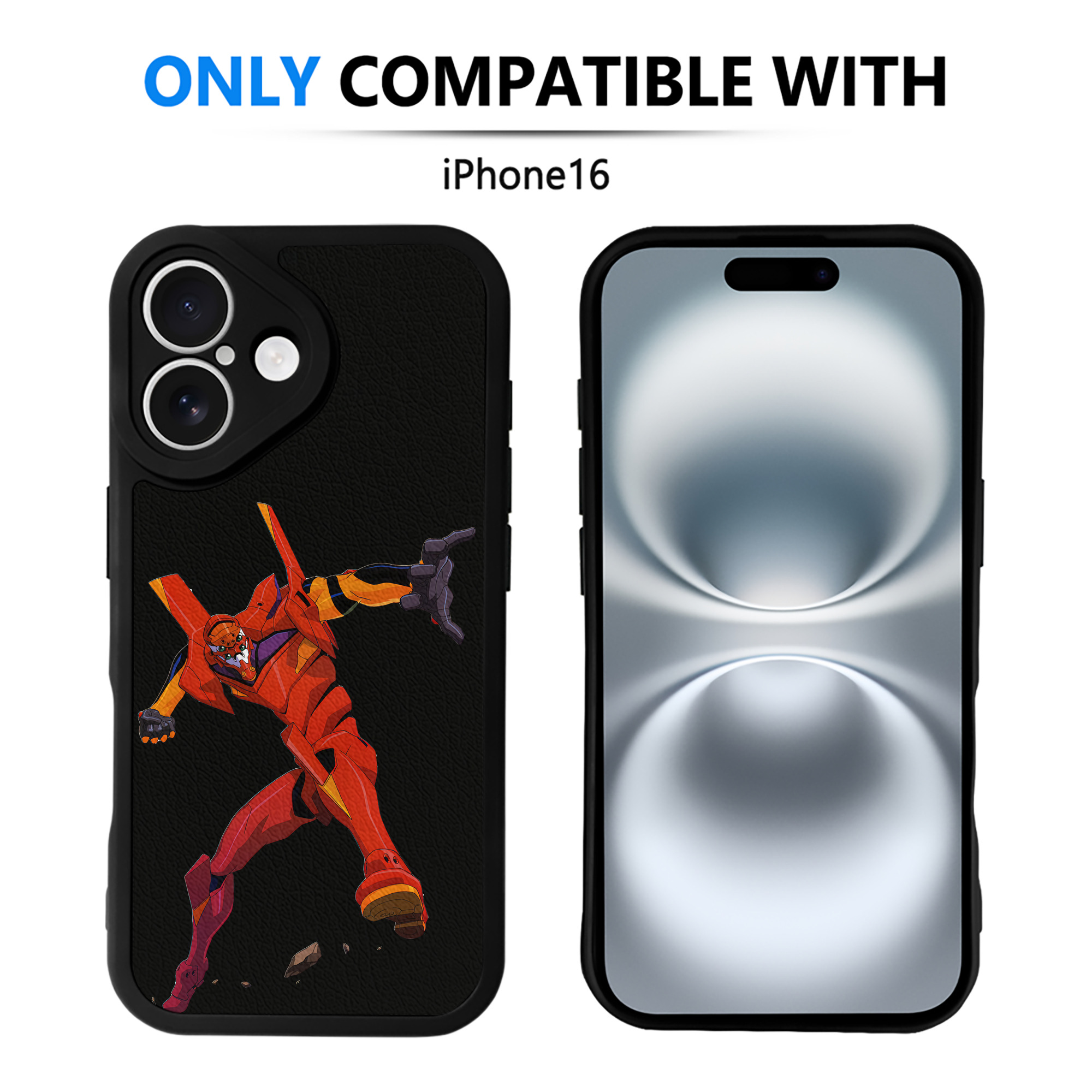（画像用） EVA 新世紀エヴァンゲリオン 【iPhone 16シリーズ対応】シリコンスマホケース（レザー調） 材質：シリコン
